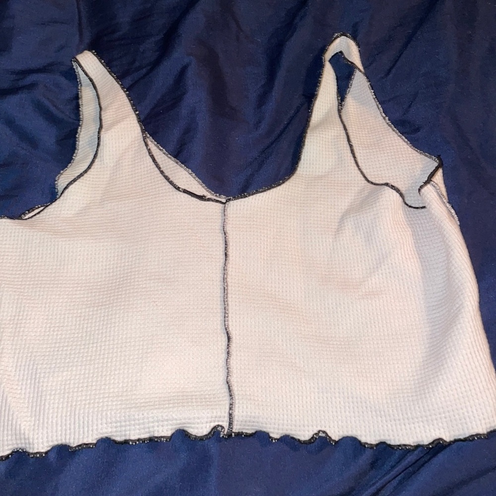 Shein Cream and Black “Seam” Crop Top